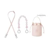Pink Strap 1.5cm Width with Silver Buckle 90-120cm+Pink Candy Handle Chain 33cm