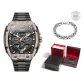 Black Steel Rose Case Black Dial