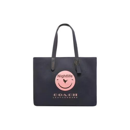 COACH Yeti Out Коллаборация Recycled Tote Холст с кожей Тоут Сумка Сумка для покупок Сумка на плечо Большая Унисекс Черная