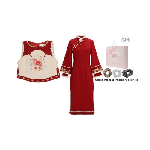 Snbl Платье + Жилет Набор Женские Комплекты с юбкой