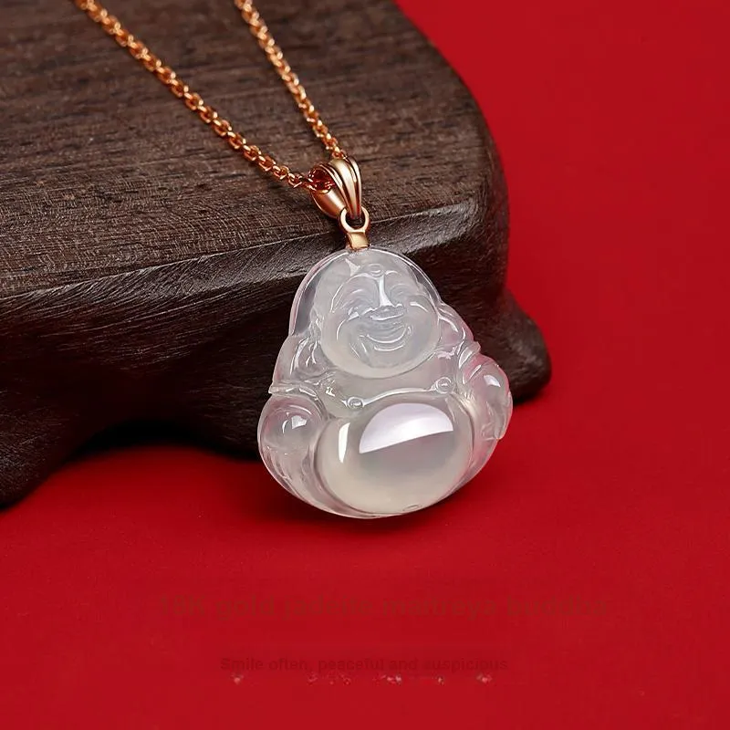 YASHENGZHUBAO Ice Type Jadeite Necklaces Women's-15