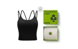 [With Pads]V-Neck Push-Up Camisole - Dark Night+Moon White