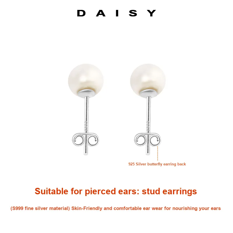 Daisy Dream 999 Fine Silver Stud Earrings Women's-2