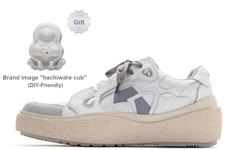 VAILMOON Lucky Charm Collection Low-Top Skateboard Shoes Unisex Ecru-1