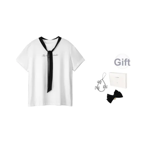 Fstudio Летний Корейский стиль Lazy Преппи стиль Комплект 100% хлопок С принтом Короткий рукав Т-рубашка Женская