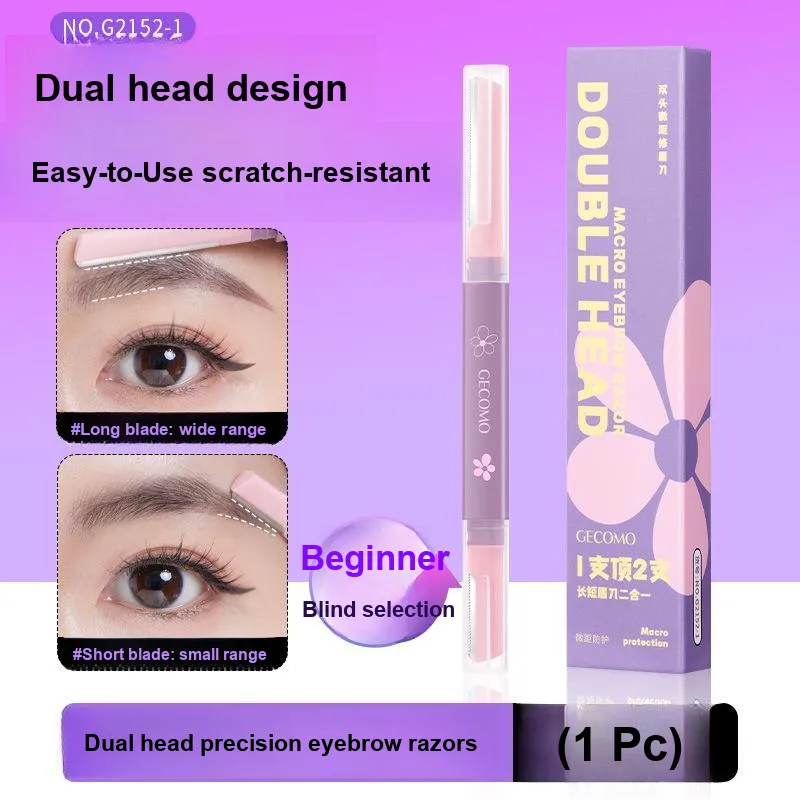 GECOMO Dual Head Micro Eyebrow Razor Portable Beginner Safety Anti Scratch Lip And Body Hair Trimmer For Beauty Tools