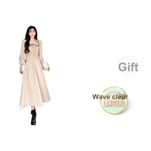 LANGQING Длинное платье с длинными рукавами женское