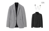 Gray (Comes with Brooch+Black Shirt)