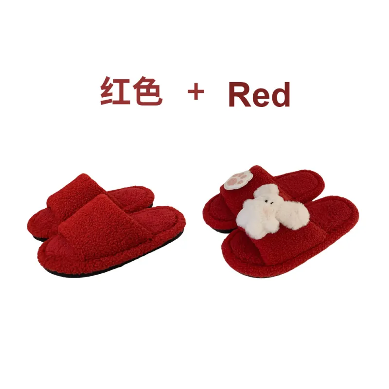 Thin Strips Slippers Unisex, Red-1
