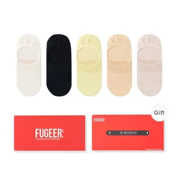 FUGEER No-Show Socks Women's Box 5-Pack