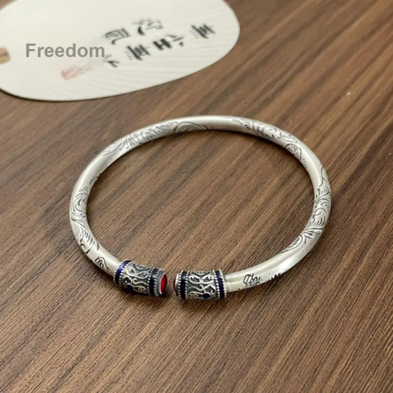 Brahmacharya 999 Fine Silver Bangles Women's-1