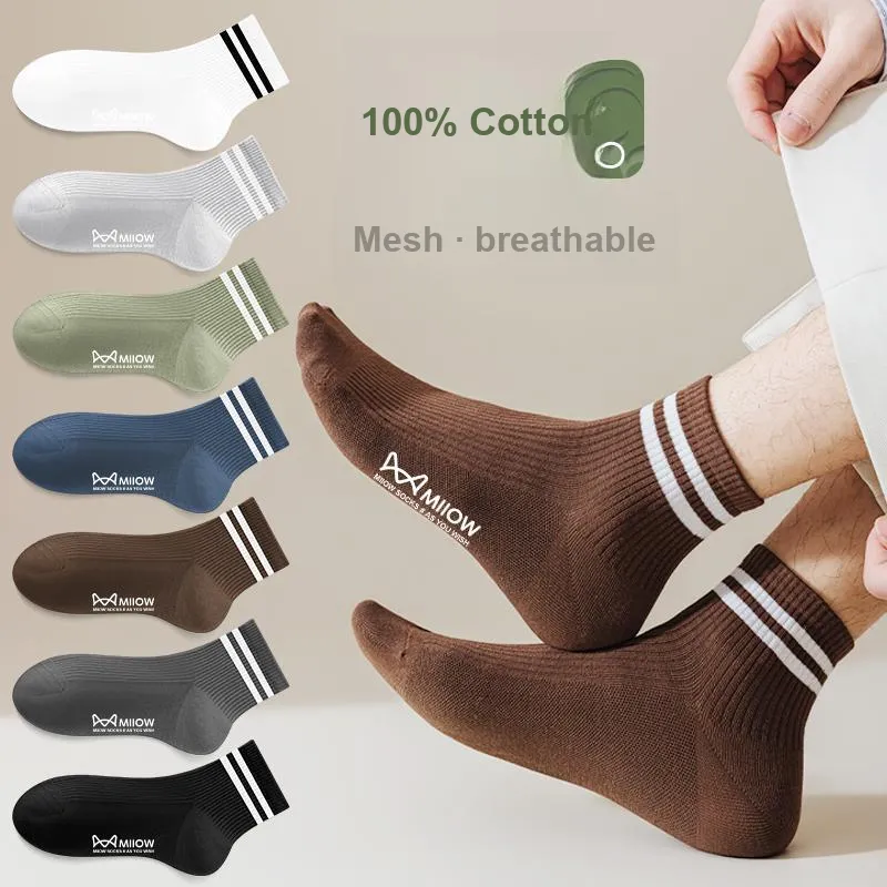 MIIOW Mid Calf Socks Men's 5 Pack-2
