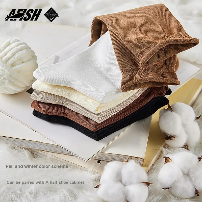 AFISH Mid-Calf Socks Women's Shopping Bag 5 Pack-10