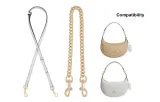 [Leather Strap]White Crossbody 90-120cm+Decorative Chain 55cm