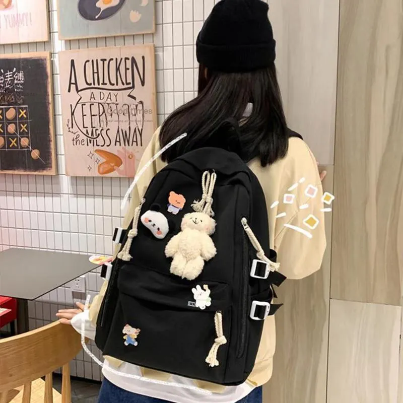 Warrior Nylon Backpack Medium Size Women's White/Black-12