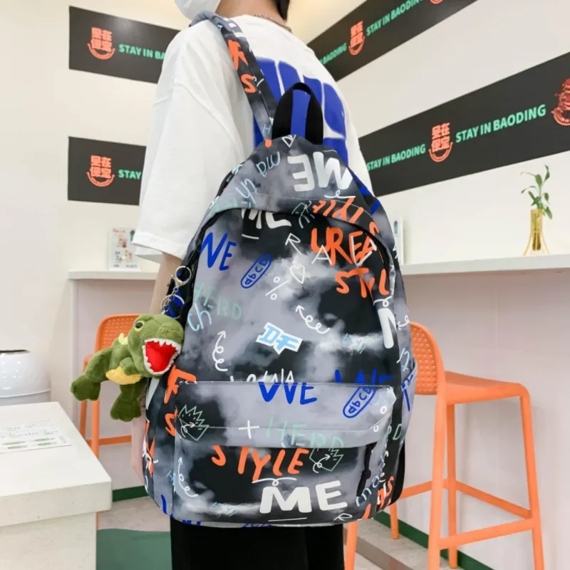 URBAN FOREST Nylon Backpack Unisex Blue/Green/Gray/White-15