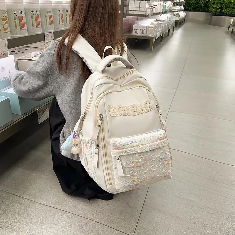OUZIHUANG Nylon Backpack Unisex Multicolor-5