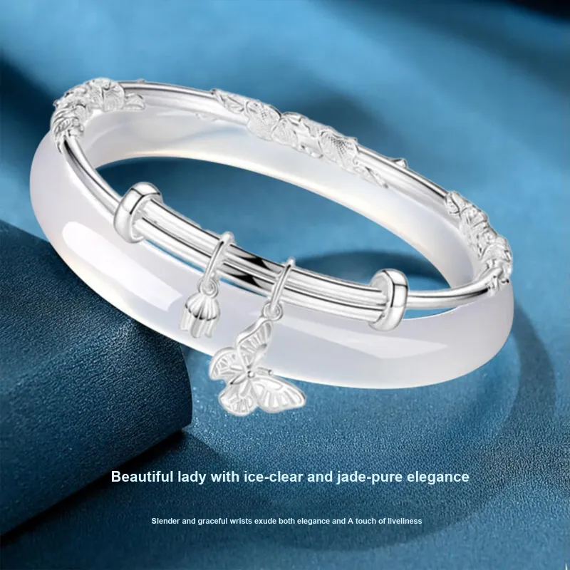 The Years Are Quiet Glass Cat Eye Bangles Unisex-2