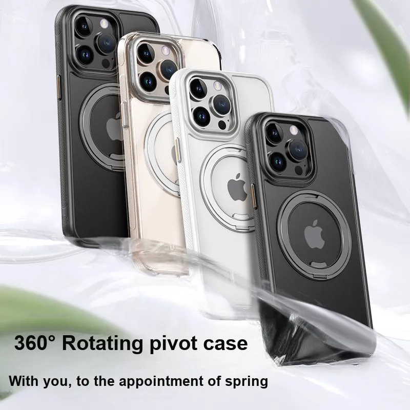 MOWEITU PC Material 360 Magnetic Stand Phone Cases Compatibility IPhone Apple 13/13 Pro/14/15/16 Solid Color-8
