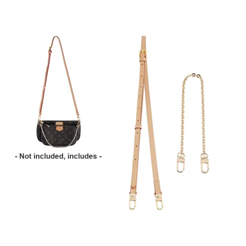 Jingxi Shoulder Strap Bag Color-Changing Leather 1.1cm Wide, 90-120cm+Gold Copper Chain 40cm