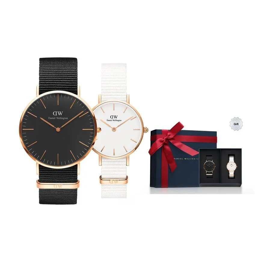 Daniel Wellington DW Watch Кварцевые часы Нейлоновый ремешок Черный циферблат Унисекс