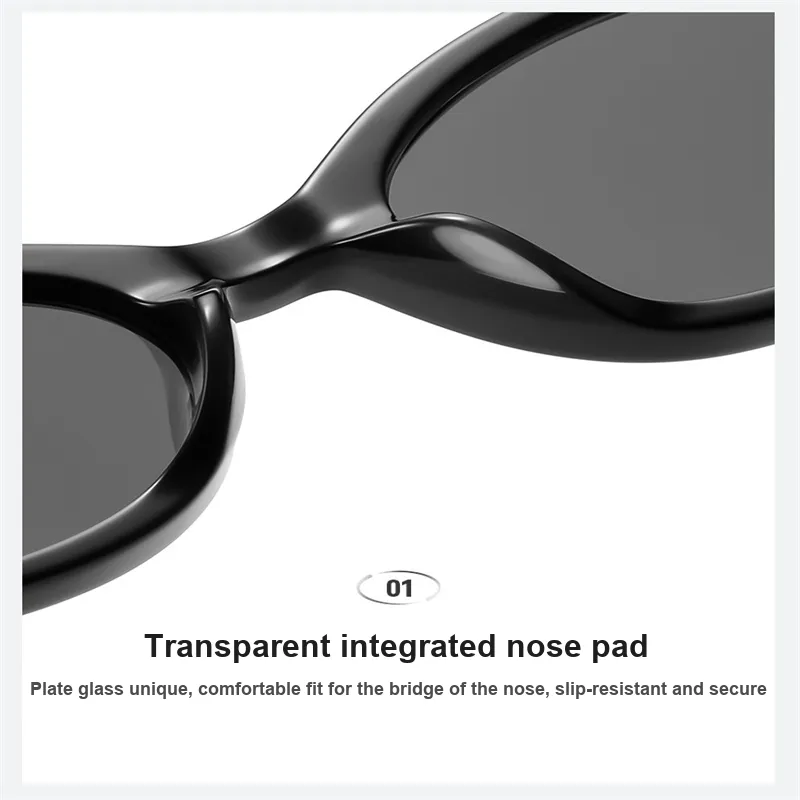 Thunder Pailong Plate Frame Cat Eye Sunglasses Unisex Black Tea Brown Pink White-4