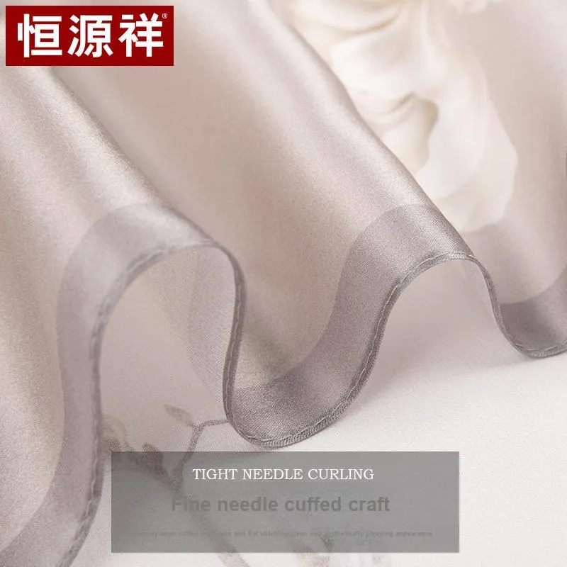 H YXIANG Silk Scarves Women's-3