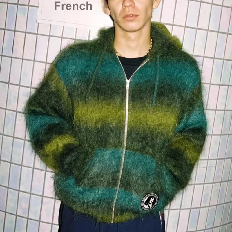 Supreme Hysteric Glamour Mohair Zip Up Hooded Sweater-5