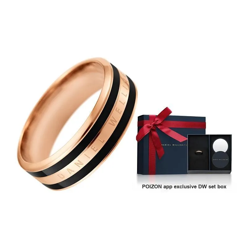 Dw Ring DW/DanielWellington Rings Unisex Black/Gold Color Blocking - POIZON