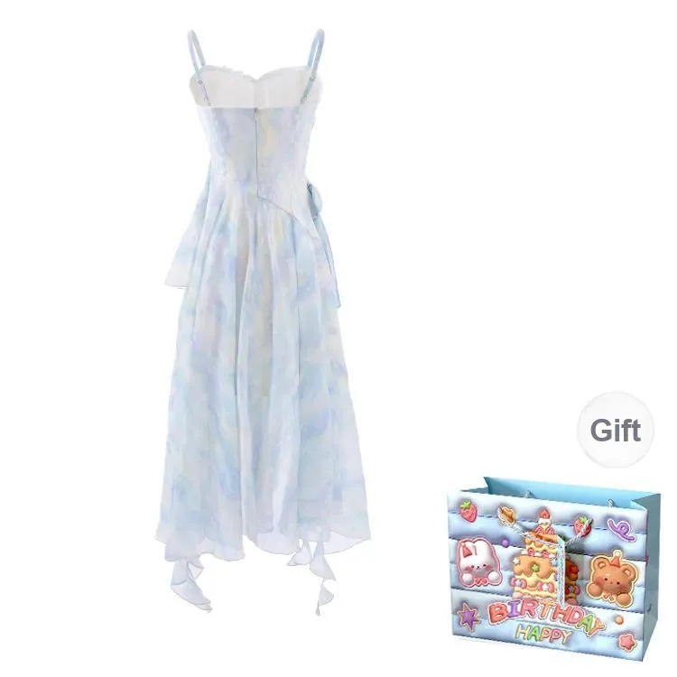 QUIET ANGEL Slip Dress Women's Blue-1