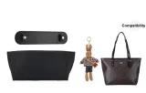 Tote30 Black Silver Buckle Shoulder Pads+Black Liner+Brown Bunny Doll