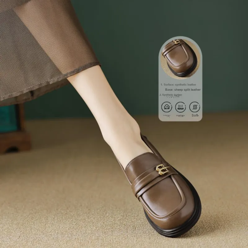 【dme】 Loafers 3.5cm Women's Khaki-3