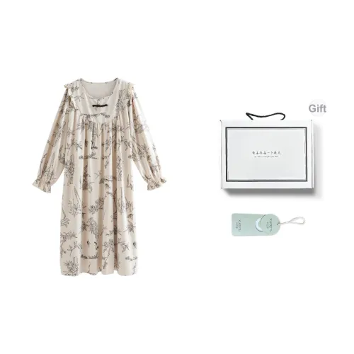 XUANZHITING Ночная сорочка Женская Набор в подарочной коробке Экрю