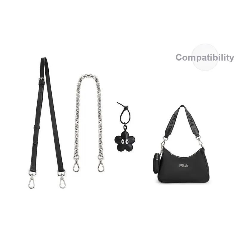 Luxury Care Artisan Workshop Коровья кожа с холщовой сумкой и ремнем Женская Черный Серебристый