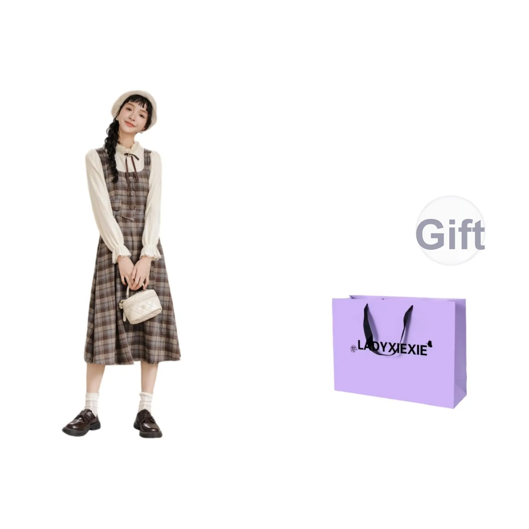 LADYXIEXIE Длинное платье с длинными рукавами женское