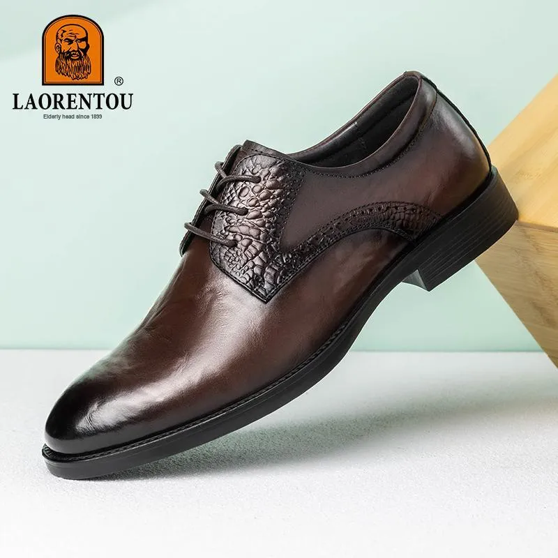 LAORENTOU Dress Shoes Men Low Top Black/Brown-12