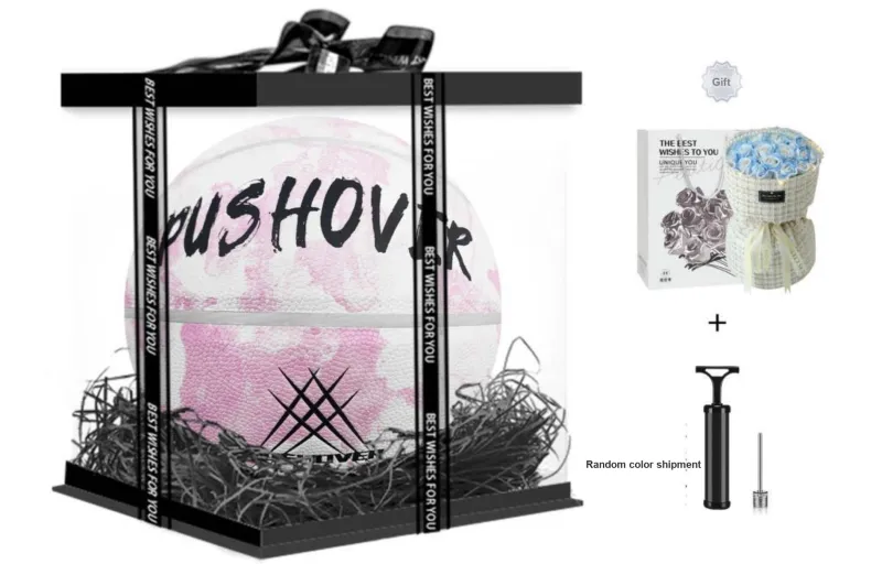 PUSHOVER PU Basketball Pink Size 7 Training Unisex-13