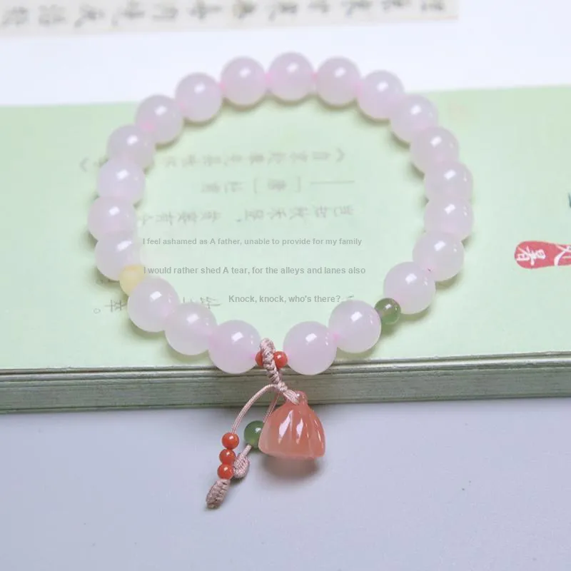 Ingenuity Hetian Jade Bracelets Dusty Pink Unisex-3