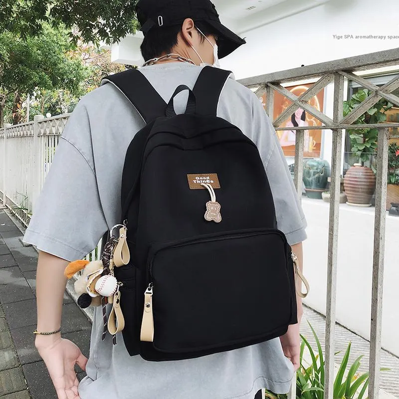 LUVISTRUE Nylon Backpack Unisex White/Black/Khaki/Peacock Blue-9