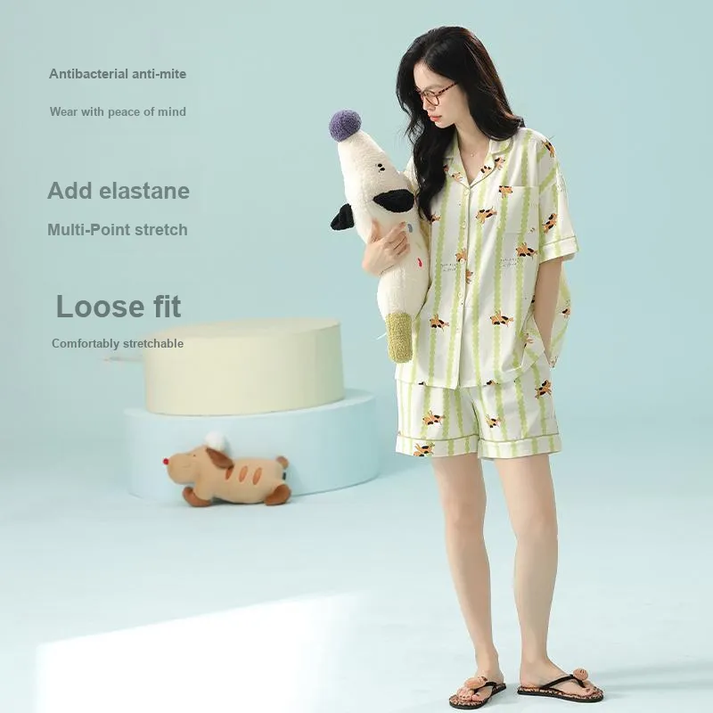XIAFENYAN Pajama Set Women's Green-2