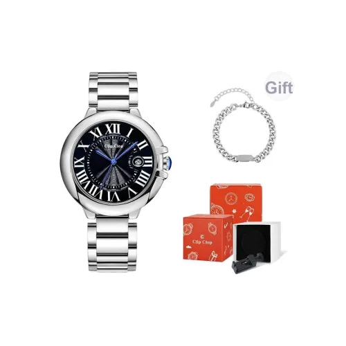 Clip Clop Кварцевый механизм ремешок из нержавеющей стали мужские часы белый циферблат