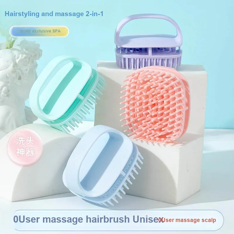 JIAOXUEFEI All-in-One Silicone Beauty Expert Scalp Spa Massage Comb Shampoo Brush-2
