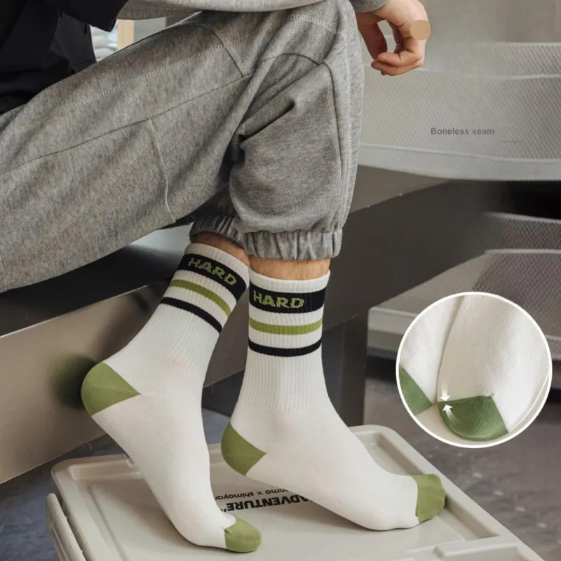 XXLLG Mid Calf Socks Men's 3 Pack-3