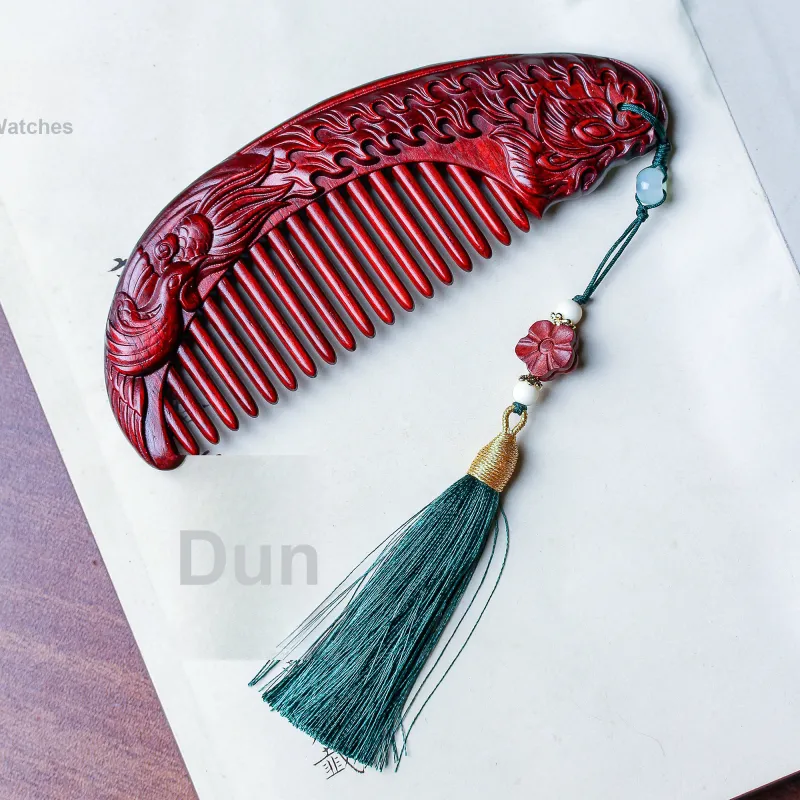 Xianyou Red Rosewood Wooden Comb Unisex-2