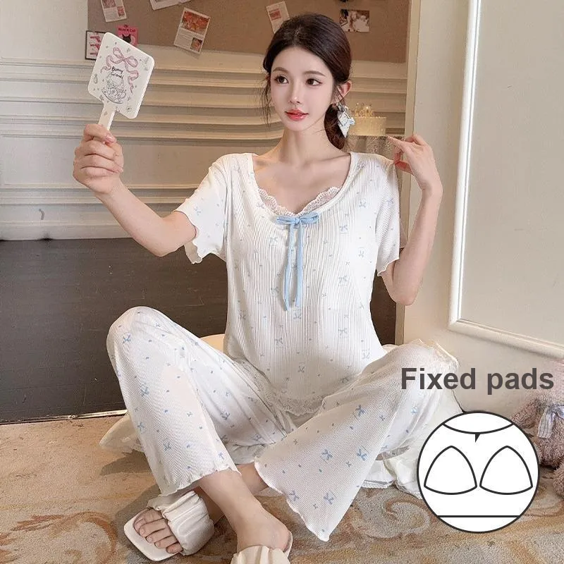 Sleeping Beauty Pajama Set Women's White-1