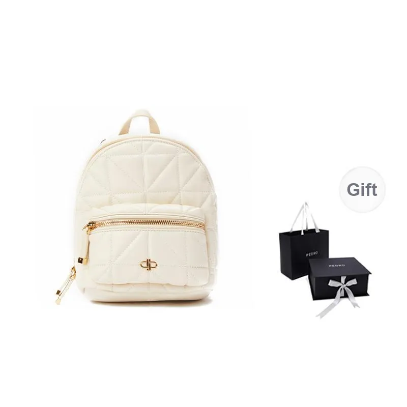 PEDRO Icon Series PU Backpack Women's Black/Beige/Blue-5