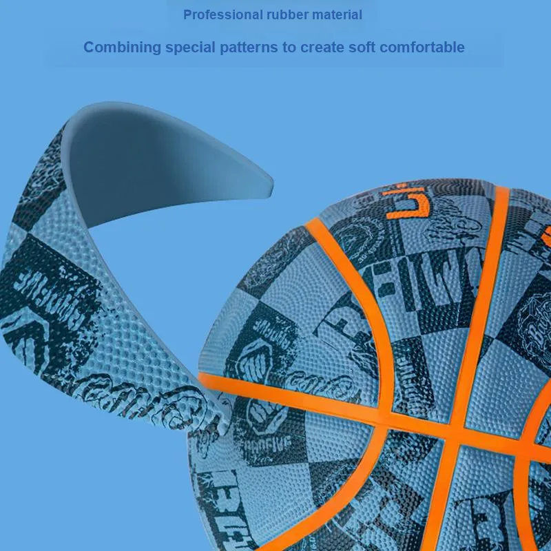 LiNing Rubber Basketball Blue Size 5 Size 7 Training Unisex-2