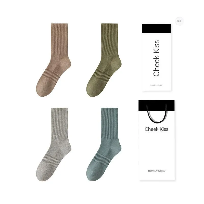 Cheekkiss Mid Calf Socks Men's Box 4 Pack-12