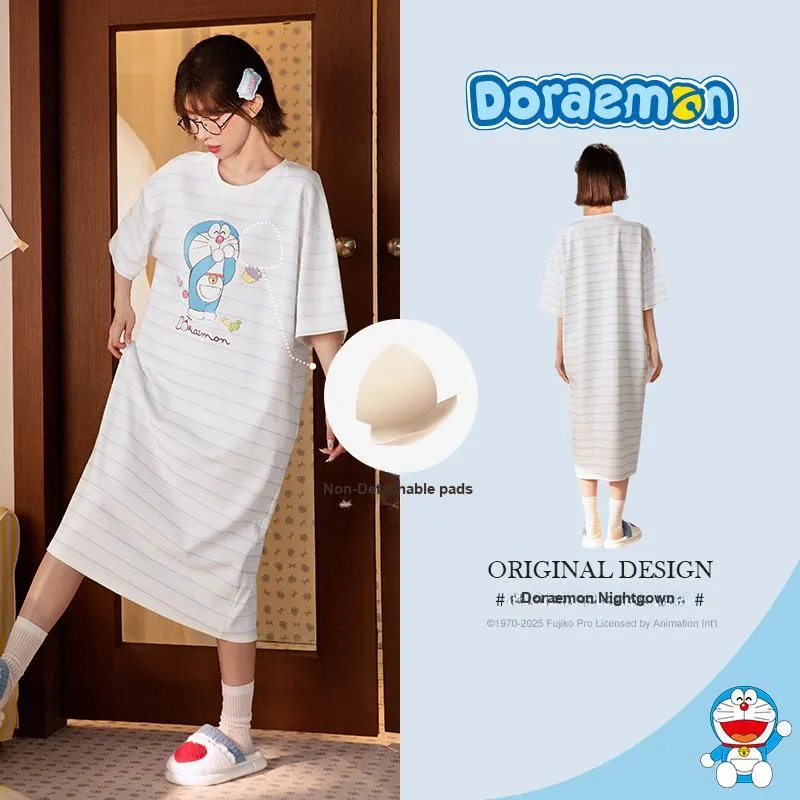 Gongdie x Doraemon/A, Nightgown Women's Gift Box Set White-1