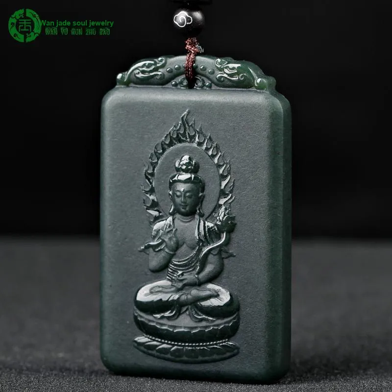 WANYUHUN Hetian Jade Pendants Green Jade Unisex-39